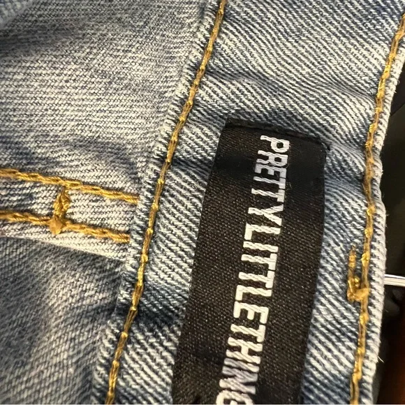 NWT Vintage Wash Denim Longline Turn Up Boyfriend Shorts Size 8 (UK size 12) - Picture 6 of 11